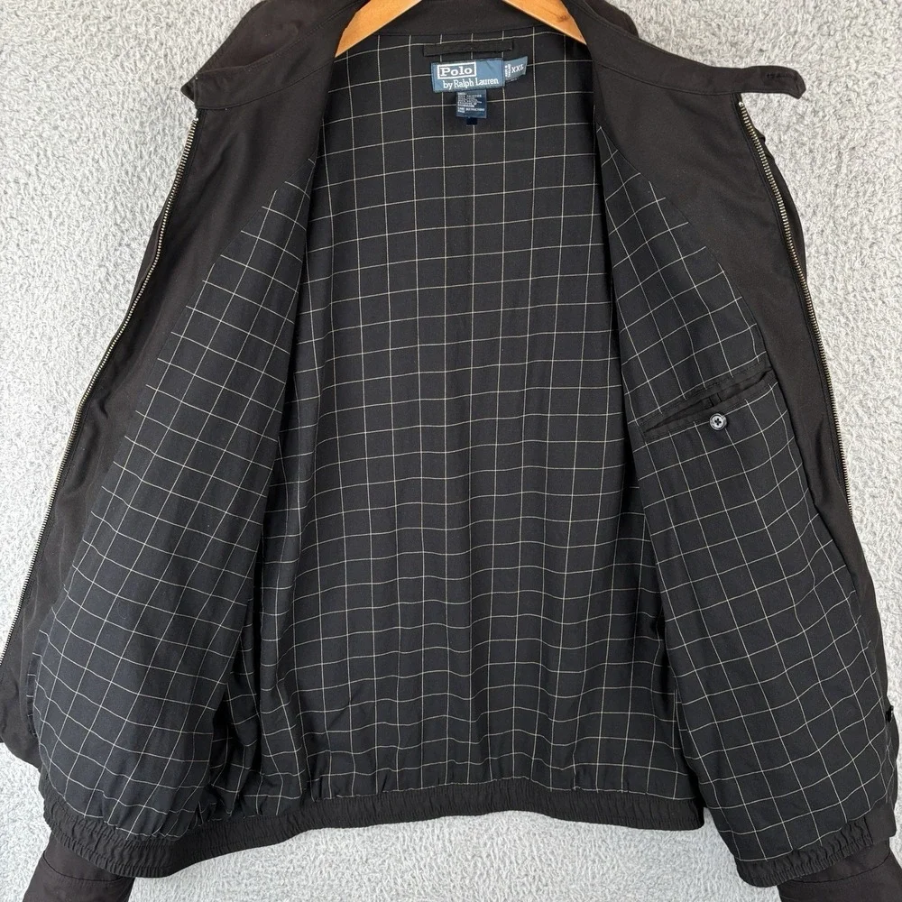 Polo Ralph Lauren Black Harrington Bi-Swing Jacket Mens 2XL‎ Bomber Chin Strap